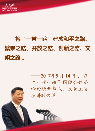 和平繁榮開放創(chuàng)新文明：習近平用這五個詞描繪“一帶一路”