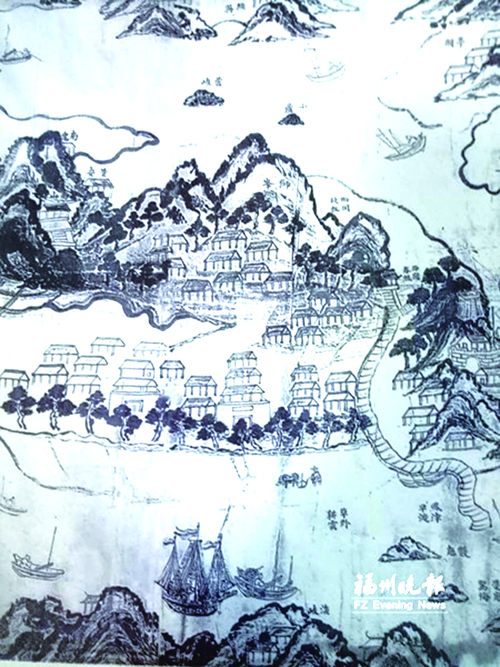 明萬歷年間族譜里描繪的甘棠港,。圖片來源 福州晚報(bào).jpg